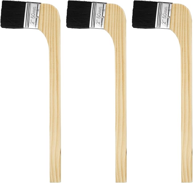 HARFINGTON Paint Brush 3Pcs 2" Brush Width Reusable Variety Angled Bend Brushes Radiator Paint for All Latex Oil Painting Furniture Walls Treatment, Black