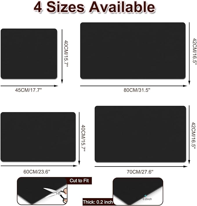 Coffee Mat, 16.5’’ X 31.5’’ Absorbent Dish Drying Mat for Kitchen Counter, Coffee Bar Mats for Espresso Machine Station, Hides Stains, Rubber Backed Dish Drying Pad, Black