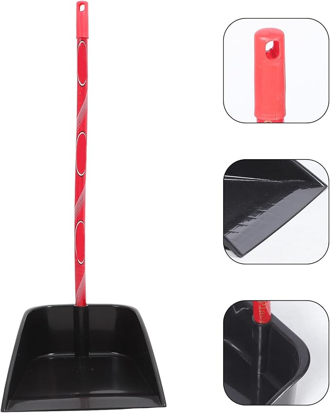 EXCEART Upright Dustpan with Long Handle 27.95 Inch Lightweight Plastic Household Cleaning Shovel Large Capacity Dust Pan for Home Office Garage