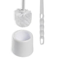 SPARTA 16-Inch Durable Toilet Brush with Storage Holder, Bowl Brush with Caddy with Sturdy Polypropylene Bristles for Effective Cleaning, White Plastic Handle for Secure Grip, White