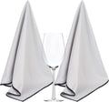 SINLAND Microfiber Glass Polishing Cloths Large Size Thick Lintless Drying Towels for Wine Glasses Stemware Dishes Stainless Appliances 20 Inch X 25 Inch Pack of 2 Grey