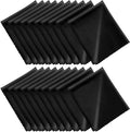 Microfiber Cleaning Cloths (6"x7") 20 Pack in Individual Vinyl Pouch, CKANDAY Glasses Cleaning Cloth for Eyeglasses Phone Screens Electronics Camera Lens Delicate Surface, Large Lint Free Fiber,Black
