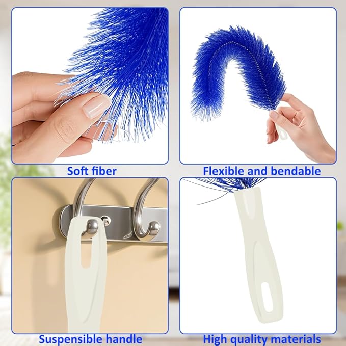 3Pcs Fan Cleaning Brush, Bendable Fan Cleaner Brush Duster for Air Conditioning Home Vents Shutters