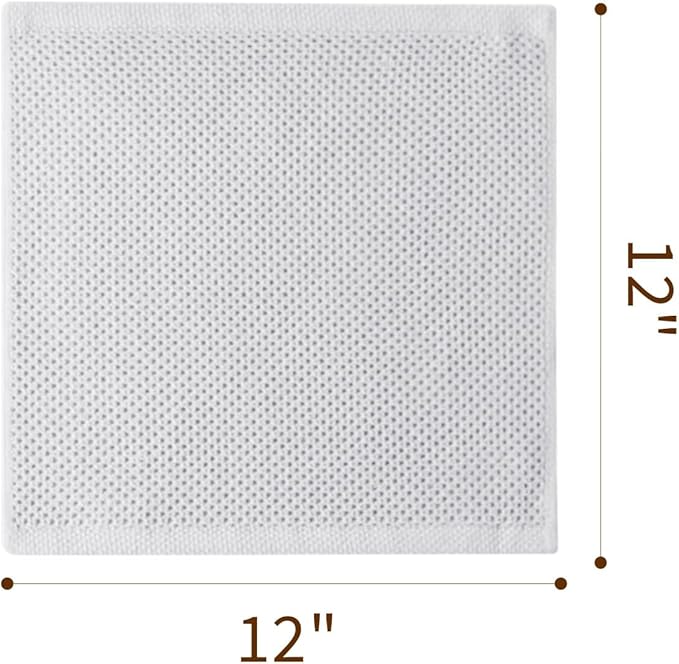 Cotton Dish Cloths 6 Pack,12x12 Inch – Super Absorbent, Quick-Dry & Reusable Kitchen Cleaning Cloths, Lint-Free Washable Towels for Dishes, Glass & Household Use(White)