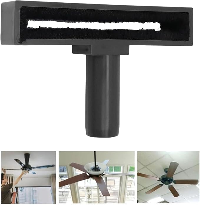 Ceiling Fan Blade Cleaner,Duster with Vacuum Attachment,Lightweight Vacuum,Washable Brush Fan Tool for Furniture Brush& Cleaning Vacuum Attachment (Black)