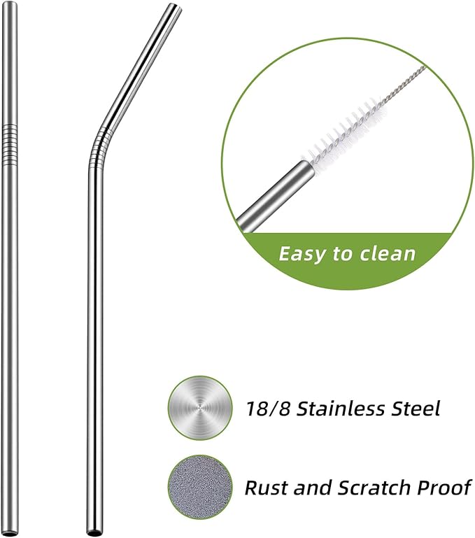 10 Pcs Straw Cleaning Brushes, 8.2 Inch Straw Cleaner Brush Extra Long Straw Brushes for Cleaning Stainless and Silicone Reusable Straws Water Bottles Tumblers Tubes
