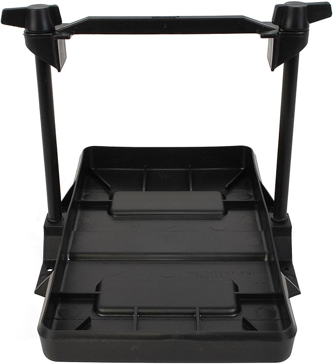 Attwood USCG-Approved Group 27 Series Adjustable Hold-Down Marine Boat Battery Tray, Black, 9091-5