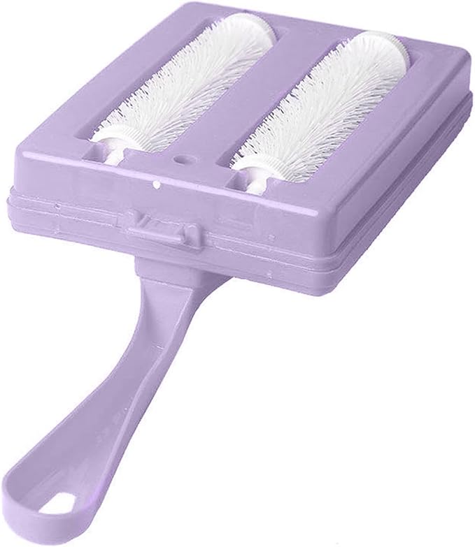 Carpet Debris Brush, Multi-Functional Handheld Double Roller Cleaning Brush, Carpet Table Sweeper Collector Brushes(Color:Random)