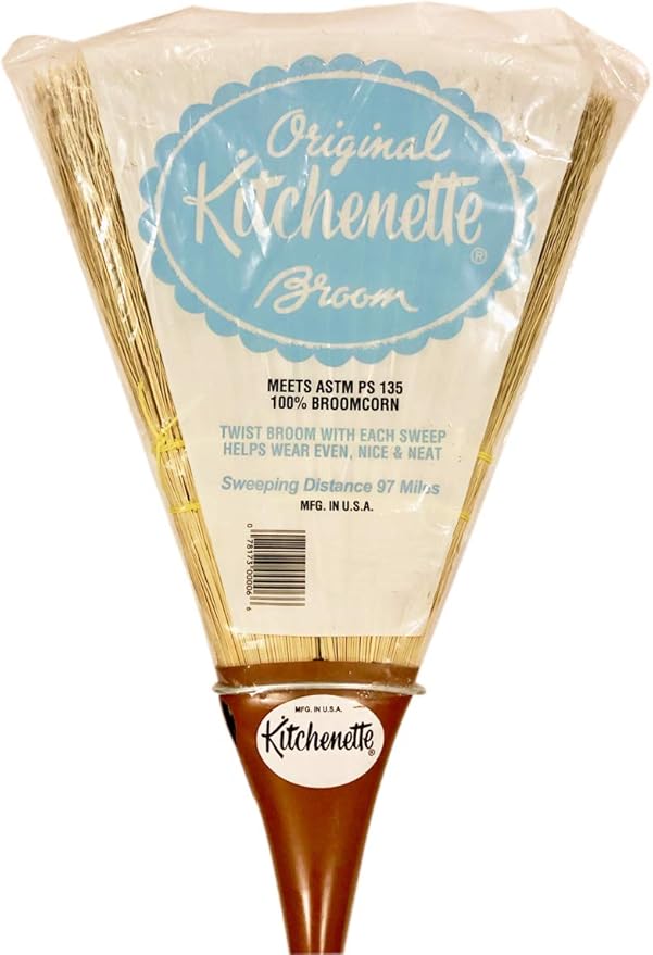 The Original Kitchenette Broom - CASE of 6 Lightweight Brooms - Made in America with Broomcorn