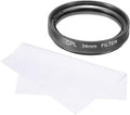 MECCANIXITY 34mm Circular Polarizer Filter, Double Sided Multi-Layer Coatings Polarizing Filter with Cleaning Cloth for Camera Lens