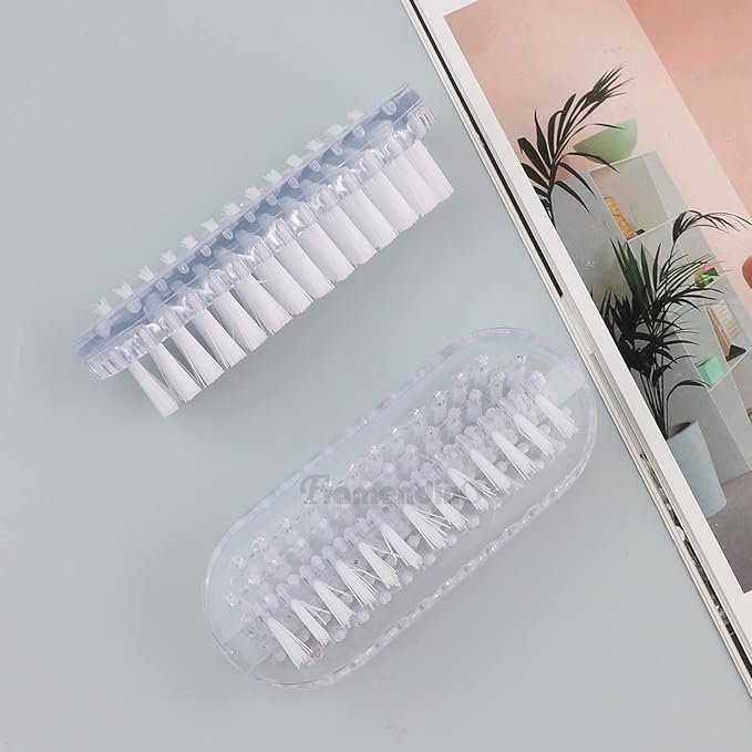 Framendino, 4 Pack Cleaning Nail Brushes Two Sided Hand Scrubbing Brush Plastic Fingernail Toes Scrubber for Women Men