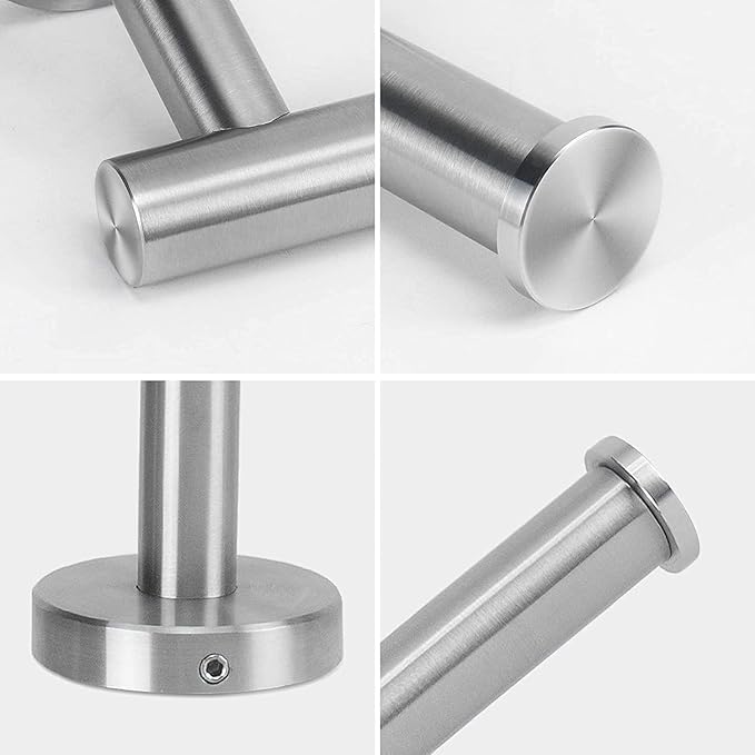 NearMoon Bathroom Toilet Paper Holder, Premium SUS304 Stainless Steel Rustproof Wall Mounted Toilet Roll Holder for Bathroom, Kitchen (2 Pack, Brushed Nickel)