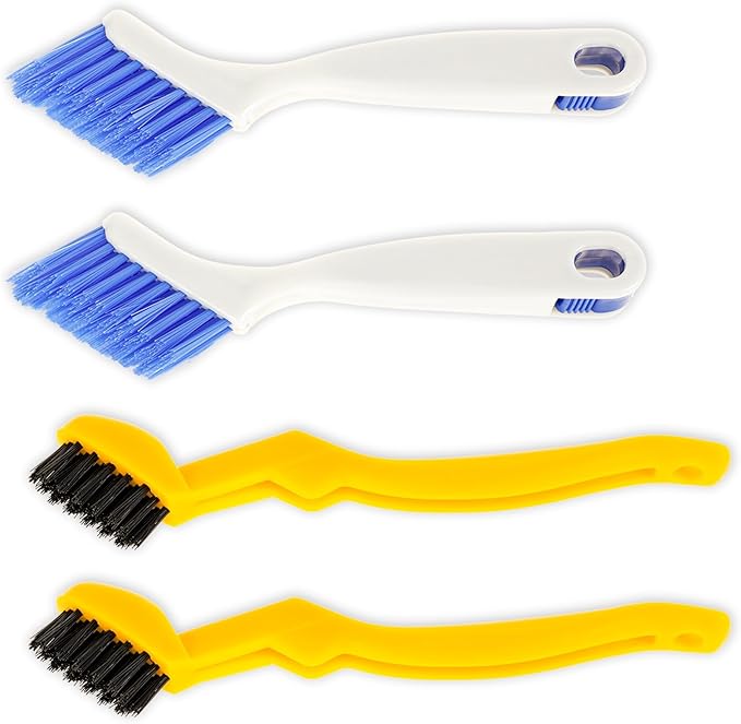 4pcs Bathroom Gap Cleaning Brush, Small Crevice Cleaning Brushes, Hand-Held Groove Gap Cleaning Tools, Sliding Door or Window Track Cleaning Brush, Ideal for Gaps, Crevices, and Window Tracks