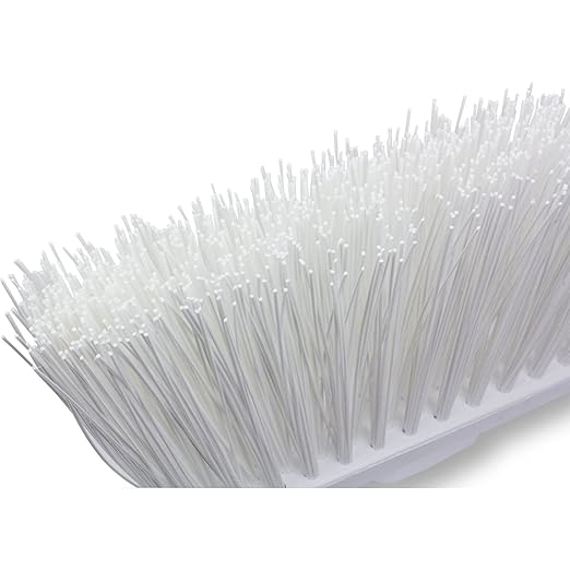 SPARTA Plastic Broom Head, Angled, Un-Flagged for Large Debris Indoor, Outdoor, Home, Restaurant, Lobby, Office, 12 Inches, White, (Pack of 12)