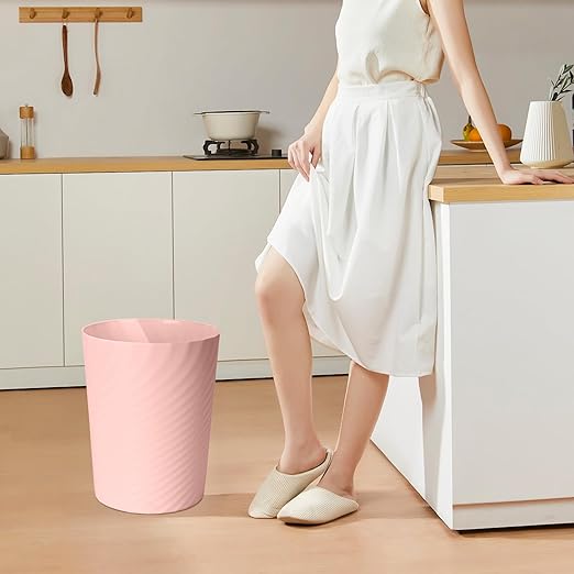 Trash Can - Small Waste basketbin - 1.8 Gallon- for Office,Home,Bathroom,Kitchen - Pink