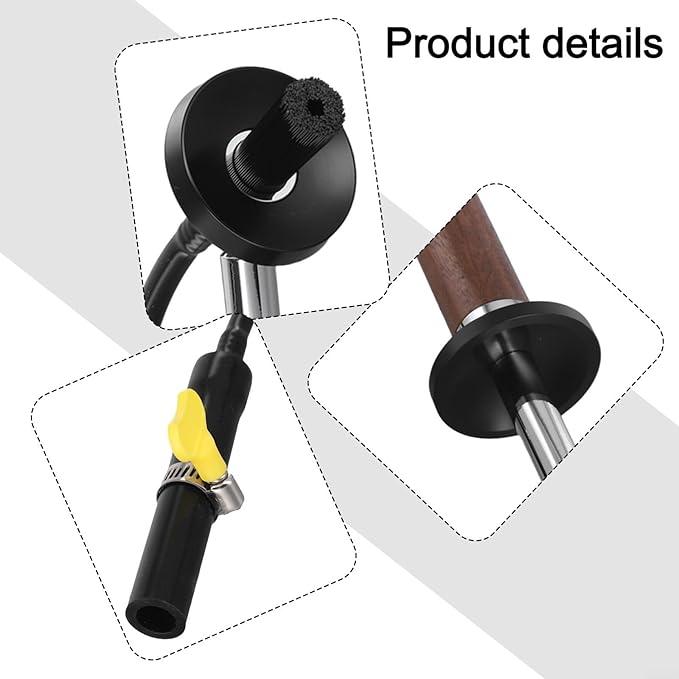 Espresso Cleaning Brush For Coffee Machine Steam Wand,Temperature Resistant Nylon Bristles, Solid Walnut Handle With Anti-Scalding, Silicone Vent Pipe, 26 Cm Steam Wand Cleaning Brush