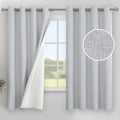 YoungsTex Light Grey Linen Blackout Curtains 63 Inch Length for Bedroom, Thermal Insulated Winter Drapes with Grommet Room Darkening for Living Room, 2 Panels, 52 X 63 Inch