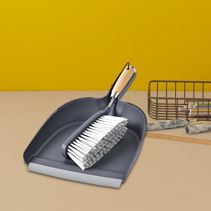 Fenteer Dustpan and Brush Set Mini Portable Multipurpose Handheld Broom and Dustpan for Desktop Sweep Dining Table Keyboard Cabinets