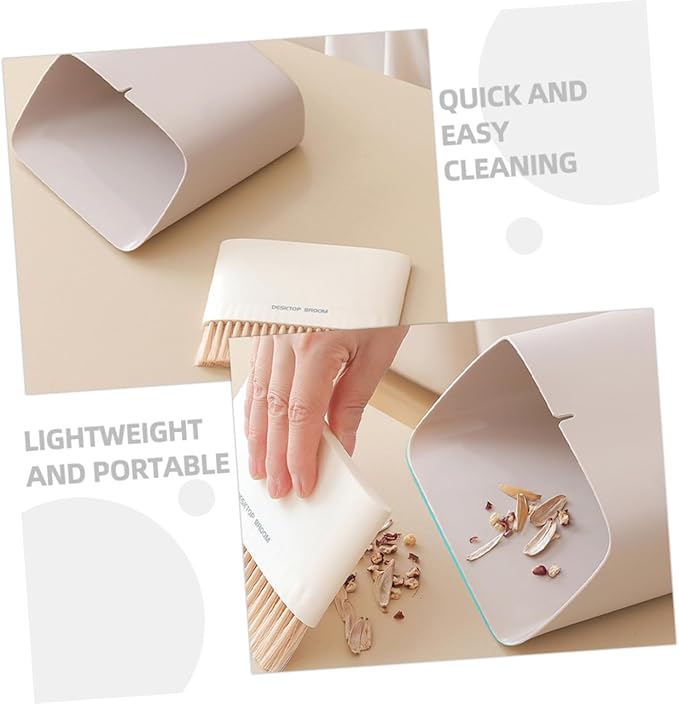 1 Set Mini Broom Dustpan Set Sweeper Mops Duster Desktop Small Portable Brooms Dust Pan Broom Bathroom Cleaning Gray Foldable Hand Tiny Indoor Little Desk Cleaner Brush Pp