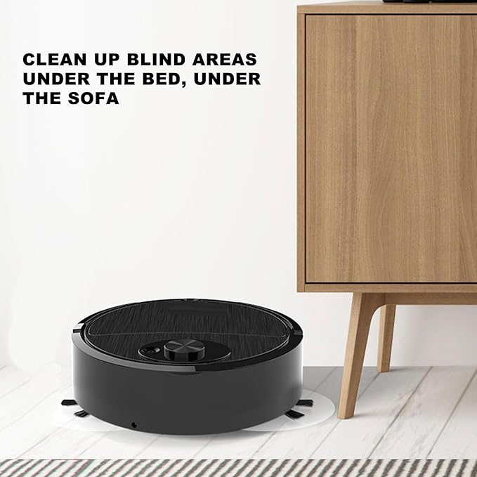 Robot Vacuum Cleaner, Smart Sweeping Robot 3 in 1 Strong Suction Swivel Wheel Mini Mopping Vacuum Carpet Sweeper for Hard Floor