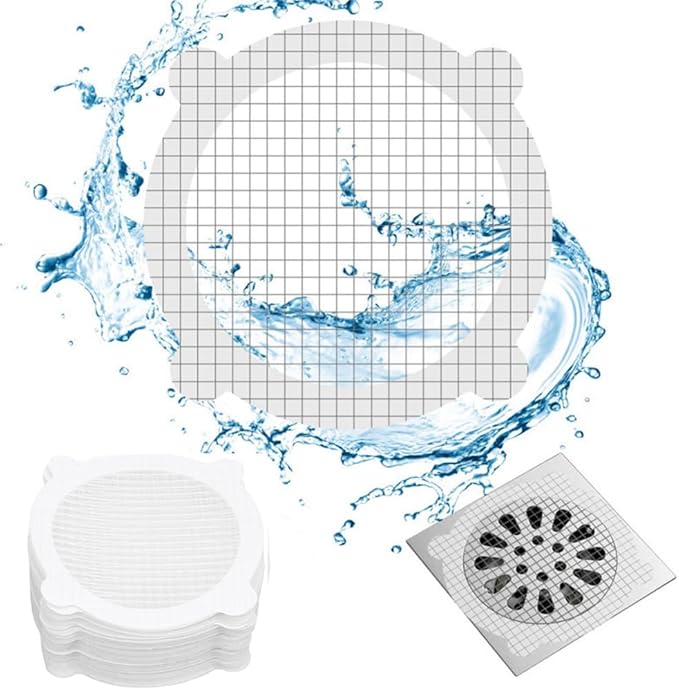 48Pack-Disposable Shower Drain Hair Catcher Mesh Stickers