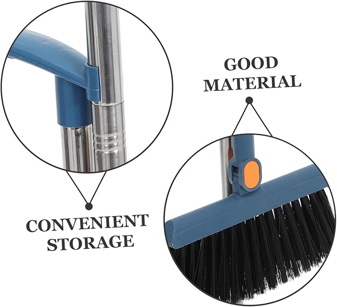 Collapsible Broom Dustpan Set Standing Dustpan Home Cleaning Tools Stainless Steel Garage Broom