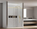 56-60" W x 74" H Frameless Sliding Shower Door, 5/16"(8mm) Clear Tempered Glass, Premium SUS304 Stainless Steel Hardware, Double Nano Coating, JVR-X02 (Brushed Gold)