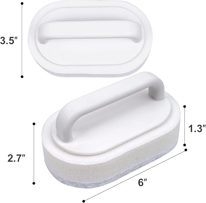 Thickened Handheld Scrub Pad for Hot Tubs, Spas & Pools, Non-Scratch Replaceable Scouring Pads for Tile Cleaning, 2 Pack