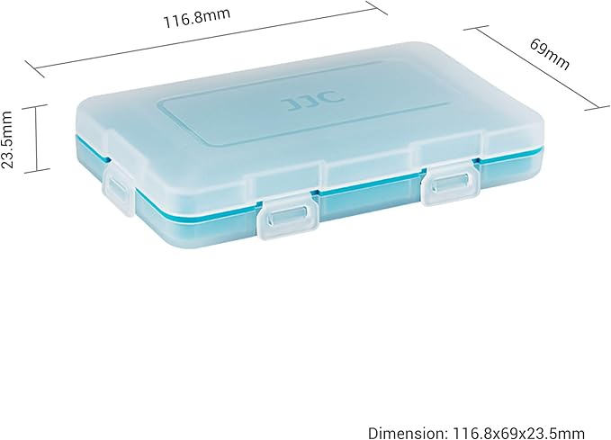 JJC Silicone Interior Battery Case Holder Organizer, PP Battery Storage Box for 9pcs CR123 / CR123A / CR17345 / 16340 Batteries, Water-Resistant with 4 Snap Latch for Secure Protection