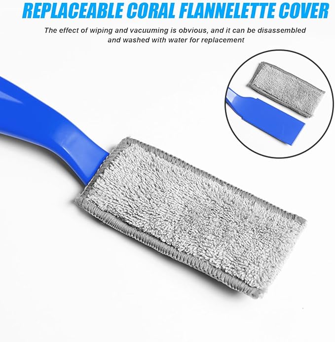 Car Double Head Brush, Double Head Automotive Interior Cleaner Detail Brushes Cleaning Dashboards Seats Air Vent, Vehicle Interior Detailing Tools, Universal for Truck, SUV (Blue)