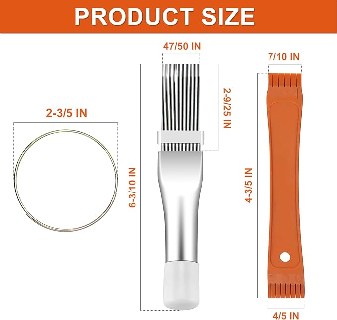 Cenipar 2PCS Air Conditioner Condenser Fin Comb Set Include FCR6 Fin Comb and Stainless Radiator Fin Comb Compatible with Air Conditioner HVAC Fin Comb Straightener