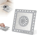 Hibbent Upgraded Shower Drain Hair Catcher for Bathroom Floor 4" Drain, Anti-Clogging Shower Drain Cover, Stainless Steel & Silicone Drain Strainer with Handle, Shower Drain Protector, Grey