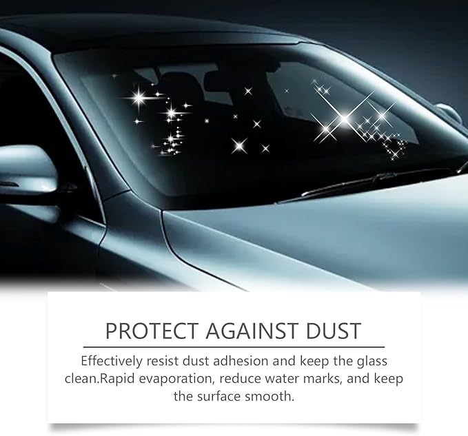 2 Pcs Glass Oil Film Remover for Car,Glass Emulsion Cleaner,Removes Oil Film & Smudges, Improve Windshield Clarity for Safe Driving