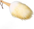 WALFRONT Soft Lambswool Duster Wood Handle Hanging Loop Anti Static Feather Brush for Home Office Car Musical Instrument Use with Wool Feather Duster (Short Handle)