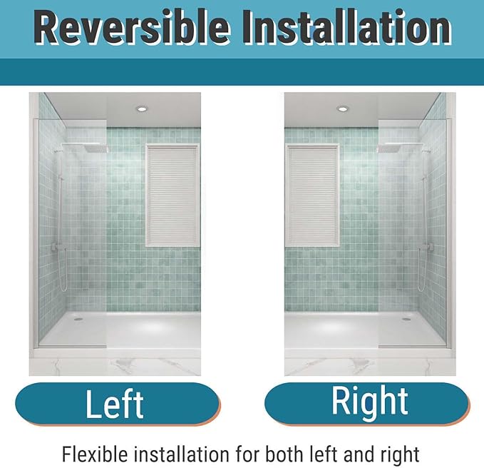 Sunrosa 24"×76" Bathtub Glass Panel,8mm Thick Shower Screen,Brushed Nickel Semi-Frameless Bathroom Shower Door, Easy to Clean