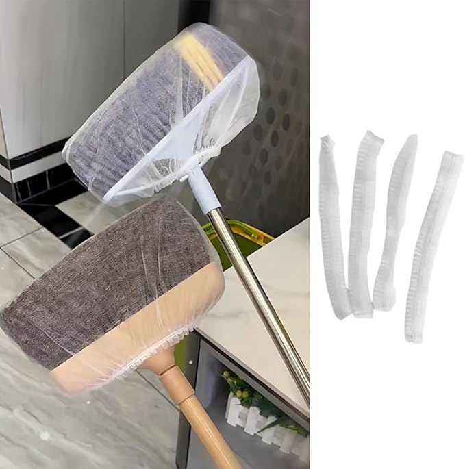 40 Pack Disposable Broom Covers Pet Hair Removal Broom Cloth Cover Caps Sweeping Fur Remover Tool for Broom and Dustpan Set Handy Brooms Baseboards Molding Dust Cobwebs up High Heater