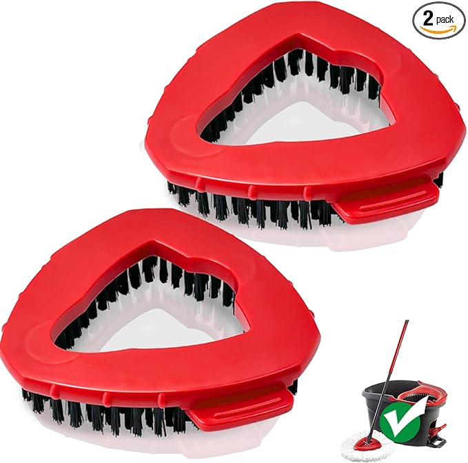 Scrub Brush, 2 Pack Spin Scrub Brush Replacement Head, Stiff Bristle Cleaning Brush for Kitchen Bathroom and Various Hard Surfaces