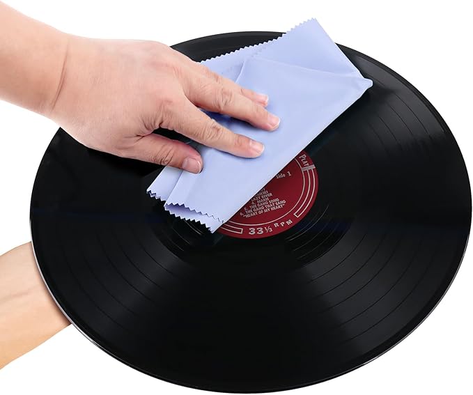 Record Cleaning Cloth, 6 Pack 12''x12'' Anti-Static Microfiber Towel by Gartopvoiz Lint-Free Cleaner for LP Record Vinyl, Glasses, TV Screen, Laptop