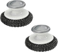 2Pcs Stainless Steel Scrubber Dish Scrub Brush with Handle ，Multipurpose Kitchen Cast Iron Scrubber for Pots, Grills, Ovens & Other Tough Cleaning Jobs (Metal Steel Style)