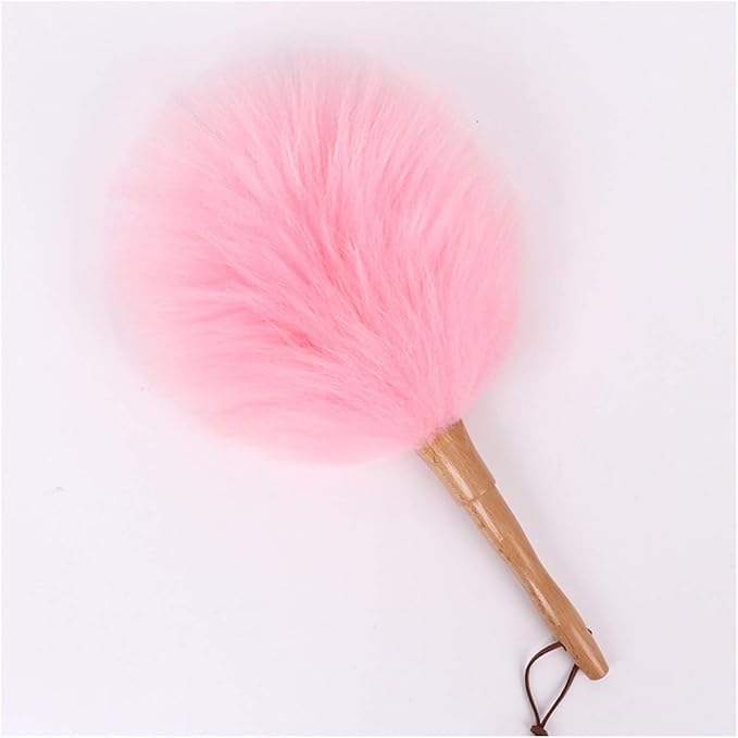 Brush for Cleaning, Precipitator Pure Lambs Wool Duster with Wood Handle, Fluffy Lambswool Duster, Flexible, Good Grips, Anti-Static, Duster for Home, Office and Car, 6 Colors dust Catcher(F)