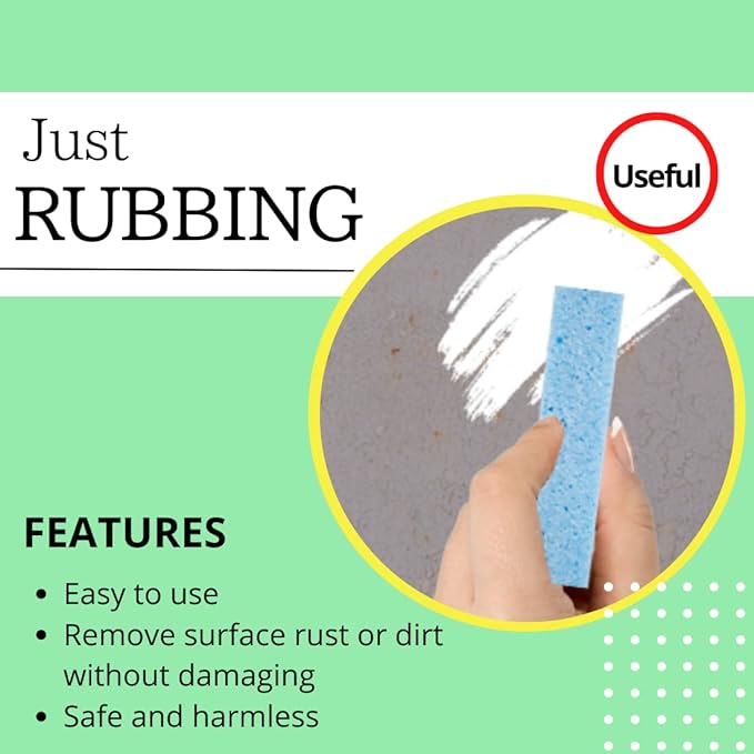 Rust Eraser for Knives Kitchen Stoves Wood Finish and Bicycles Multi Purpouse Cleaning Rubber Eraser Remover Dirt Stains (Coarse) Made in Japan, Set of 2