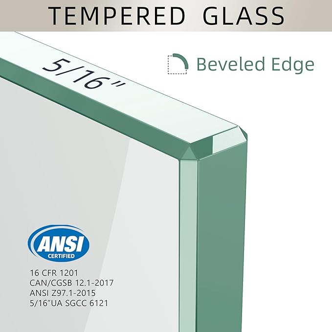 GETPRO Shower Door 50-54 in. W x 75 in. H Double Sliding Glass Shower Doors Semi-Frameless Bypass Glass Door for Walk-in Shower with 5/16 inch Tempered Glass Brushed Nickel Hardwares