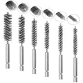 6PCS Stainless Steel Bore Brush Set with 1/4" Hex Shank,Twisted Drill Wire Bore Brush Set, Abrasive Wire Bore Brush for Power Drill,Different Sizes (8, 10, 12, 15, 17,19mm) for Rust and Tube Cleaning