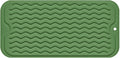 Silicone Dish Drying Mat for Multiple Usage, Easy clean, Eco-friendly, Heat-resistant Dish Drainer Mat for Kitchen Counter,Sink,Refrigerator or Drawer liner (12" x 6", Dark Green)