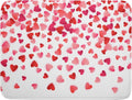 Valentine's Day Dish Drying Mat for Kitchen Counter Hearts Holiday Microfiber Absorbent Dish Draining Reusable Washable Foldable Extra Large 18"x24"