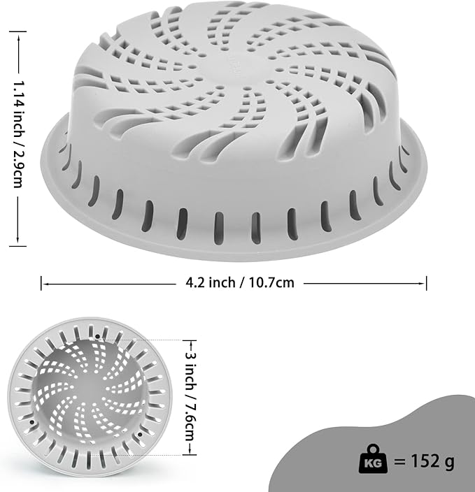 Silicone Drain Hair Catcher Bathroom Sink Bathtub Drain strainers for pop up and Regular drains (Gray)