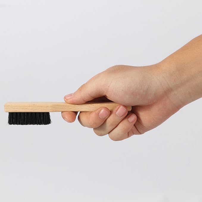 2-Piece Laundry Stain Brush, Laundry Brush for Scrubbing Out Tough Stains on Cloths and Fabrics, Natural Bristles Stain Remover Brush for Safe and Effective Stain and Odor Elimination