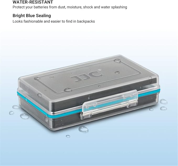 JJC 18650 Battery Case, Shockproof & Water-resistant Battery Storage Holder for 6 x 18650 Battery, PC Shell Easy to Carry