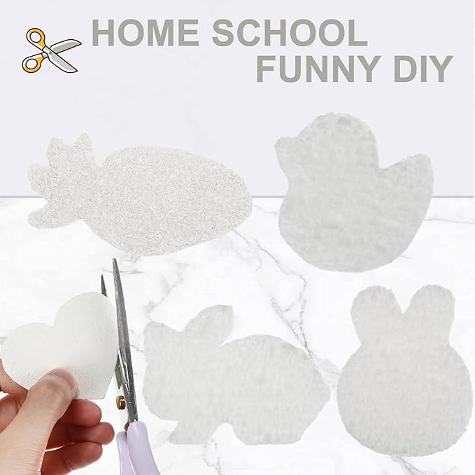 Zhengmy 100 Pieces Sponges Kitchen Compressed Sponges Bulk Natural Dish Sponge Compressed Wood Pulp Cleaning Sponge Without Scratching for Kitchen Bathroom, 3.9 x 2.4 x 0.12 Inch (White)