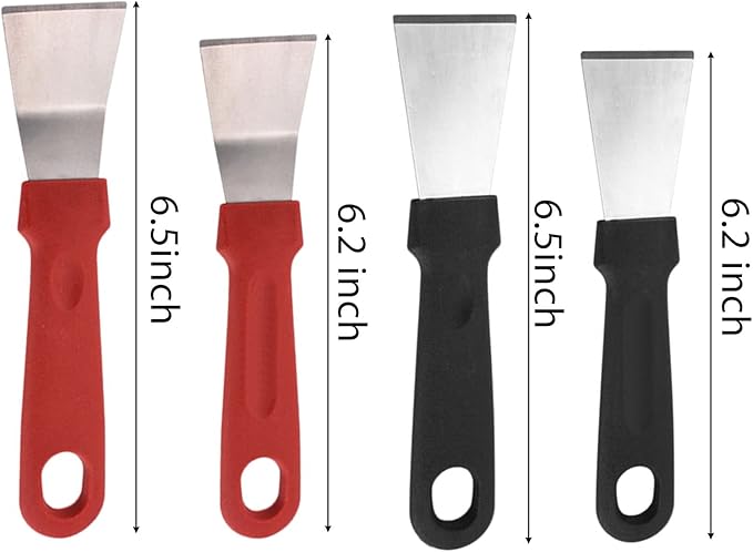 4 PCS Bright Multipurpose Kitchen Cleaning Spatula,Oil Fume Range Hood Shovel Stubborn Dirt Spatula Fridge Freezer De-icer Ice Scraper Refrigerator defrosting Shovel